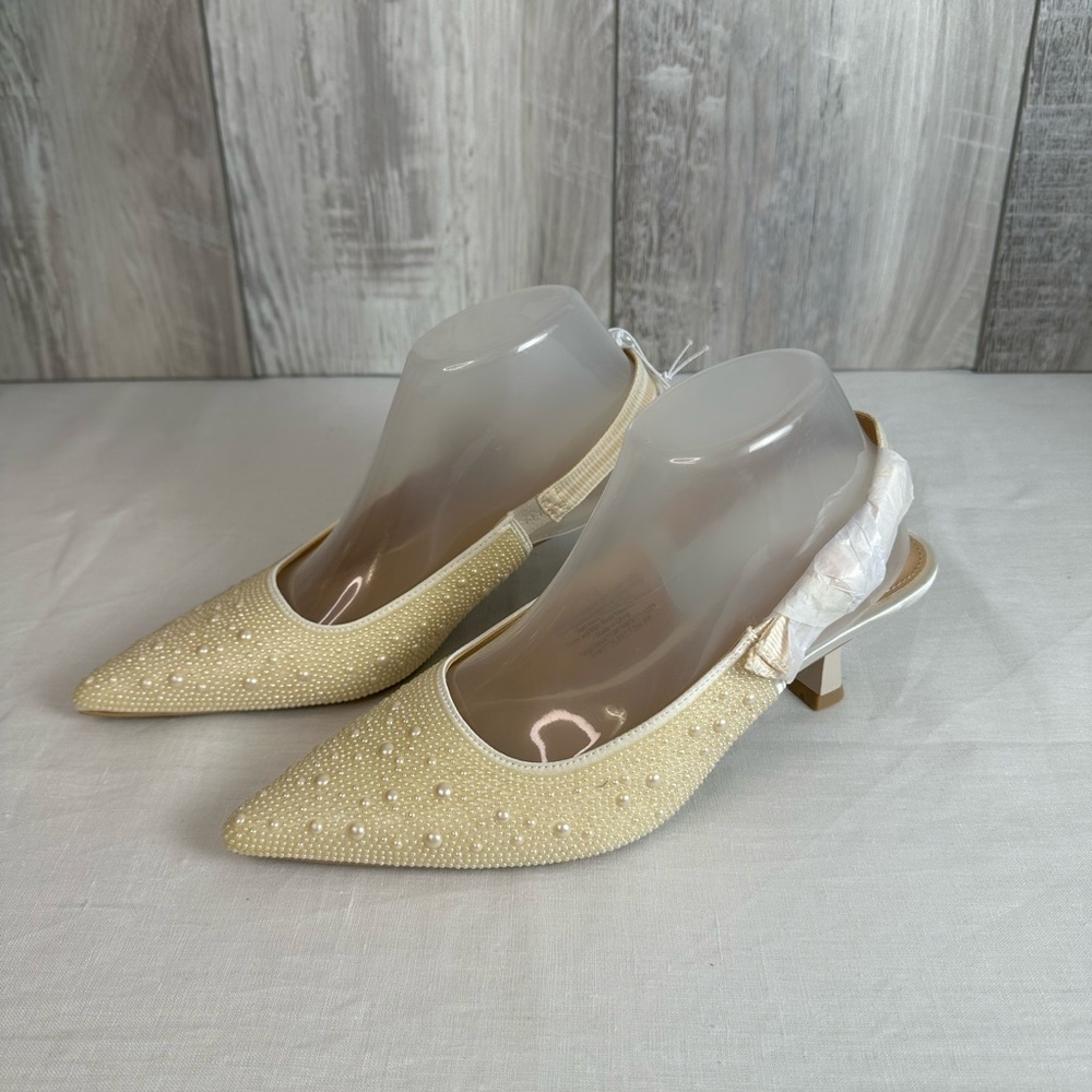 Elegant Cream Slingback Heels